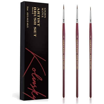 Professional Ultra Fine Point Brush Set - Size 3/0 4/0 5/0