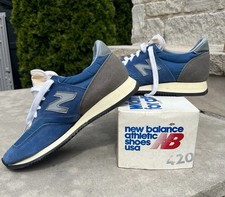 1980s deadstock New Balance 420 blue Suede Sz...