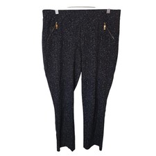 Anne Klein Black Speckled Pull On Slacks, Medium