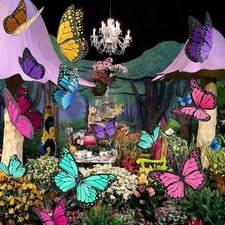Lerheedi Pcs Large Butterfly Party Decoration 2 Sizes 3D Vibrant 18 Multicolor