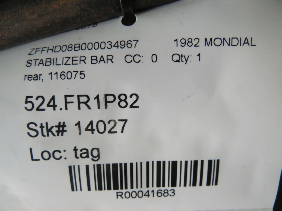 Ferrari Mondial, Barra Estabilizadora Trasera, Usada, P/N 116075 Foto 4 de 4