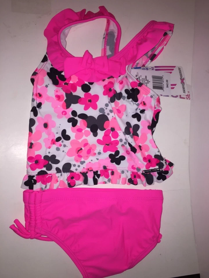 ZEROXPOSUR Conjunto de Maiô Tankini Feminino 4 Peças/Saia/Óculos BARBIE PINK Tamanho 4 Novo com etiquetas - Imagem 2 de 4