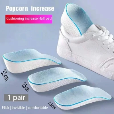 Shoe Height Increase Insoles Heel Lift 1.5/2.5/3.5cm Pads Sole Foot Washable