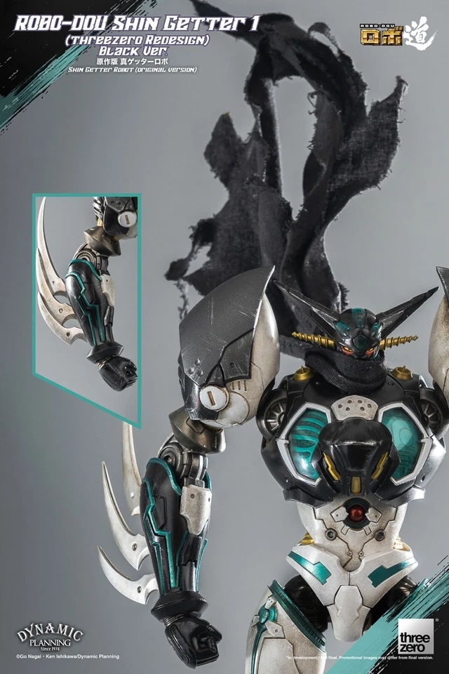 ThreeZero The Last Day Shin Getter 1 Black Ver. Robo-Dou Action Figure Nuovo NEW - Immagine 3 di 4