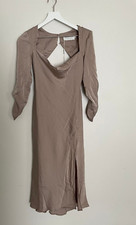 ASTR The Label Gracie Long Sleeve Cutout Satin Midi Dress Size XS See Details