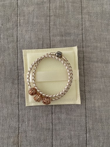Pandora leather wrap bracelet, rose 