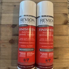 Lot of 2 Revlon FINISHEEN Instant Shine Spray JUMBO Can 18.5 Fl Oz