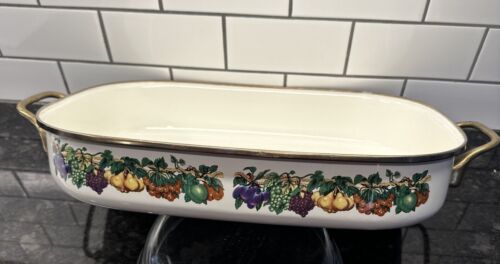 Tabletops Kensington Garden Collection ROASTER Lasagna Pan  Vintage Harvest - Picture 1 of 5