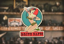 Vintage Sexy Pinup Decal Hot Rod Rat Flathead Ford Sticker Drag Race Intake Vintage Sexy Pinup Decal Hot Rod Rat Flathead Ford Sticker Drag Race Intake