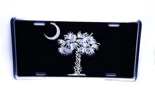 SOUTH CAROLINA STATE FLAG 3D EMBOSSED METAL CAR NOVELTY LICENSE PLATE AUTO TAG
