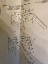 Paidi Hochbett / Spielbett m. Rutsche & Erhöhung, Lattenrost, Buche massiv