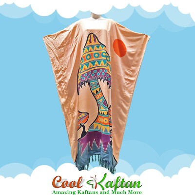Neu COOL KAFTAN Designer Handgezeichnetes Buttersoft Kaftan Kleid One Size Plus
