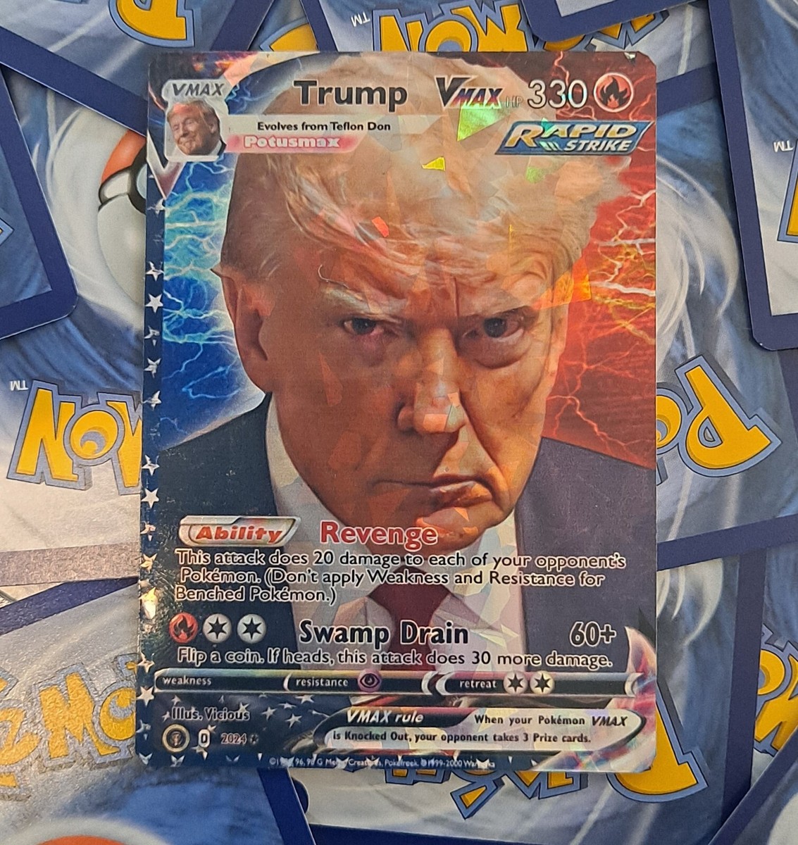trump pokemon card Donald Trump Mugshot Pokemon Card
