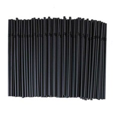 100-1000X Plastic Flexible Coffee Cocktail Stir Stick Straws Black Drink Stirrer