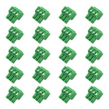 20PCS 3 Pin 3.5mm Pitch PCB Green Pluggable Terminal Block Connector with Sep...