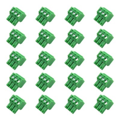 20PCS 3 Pin 3.5mm Pitch PCB Green Pluggable Terminal Block Connector with Sep...