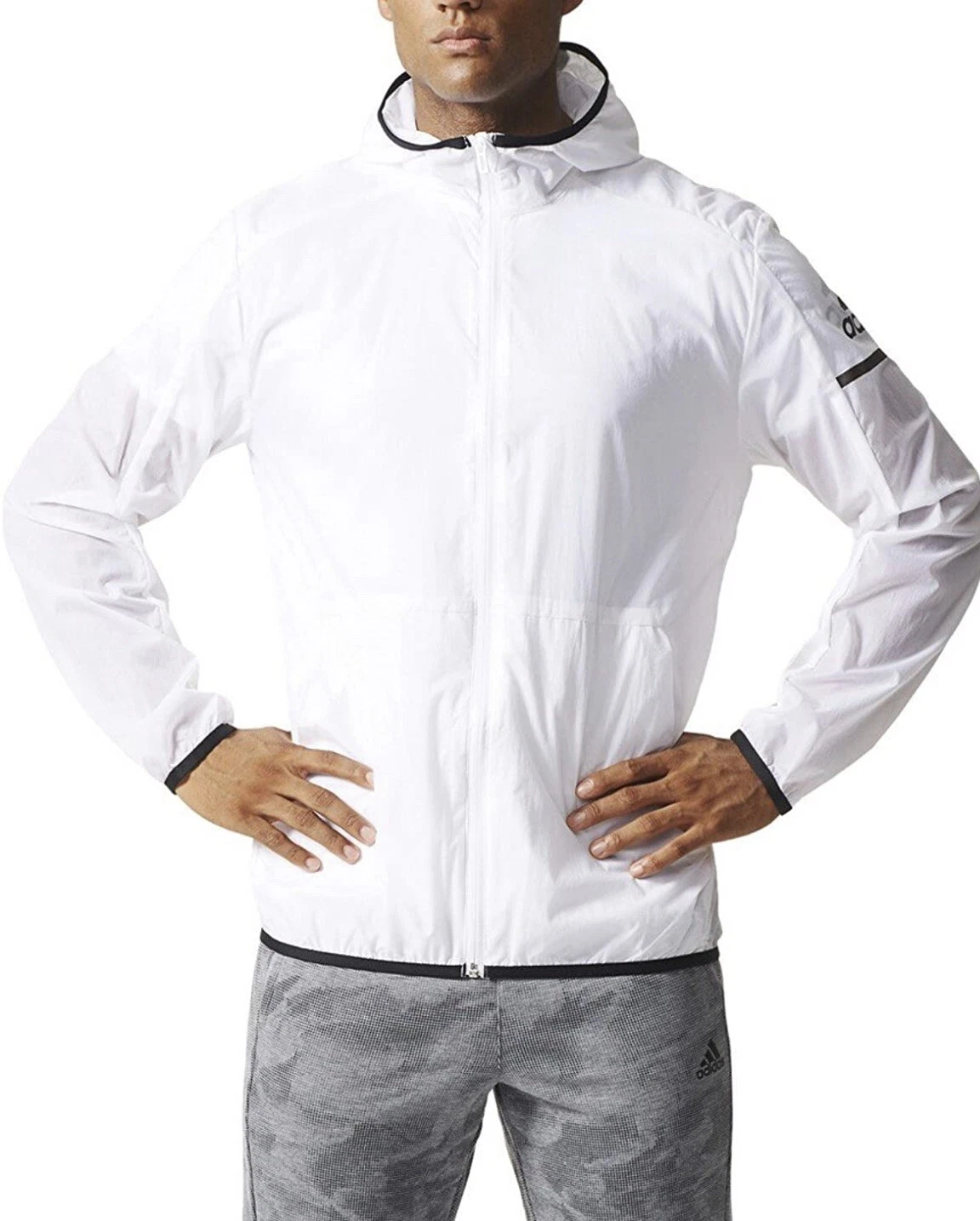 Adidas Daybreaker Wind Jacket - White - sports and festival BNWT XTRA SMALL
