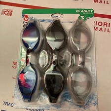 3/pk Dolfino 3 Pack Swim Goggles Adult SILICONE Strong Tinted Latex Free Shatter