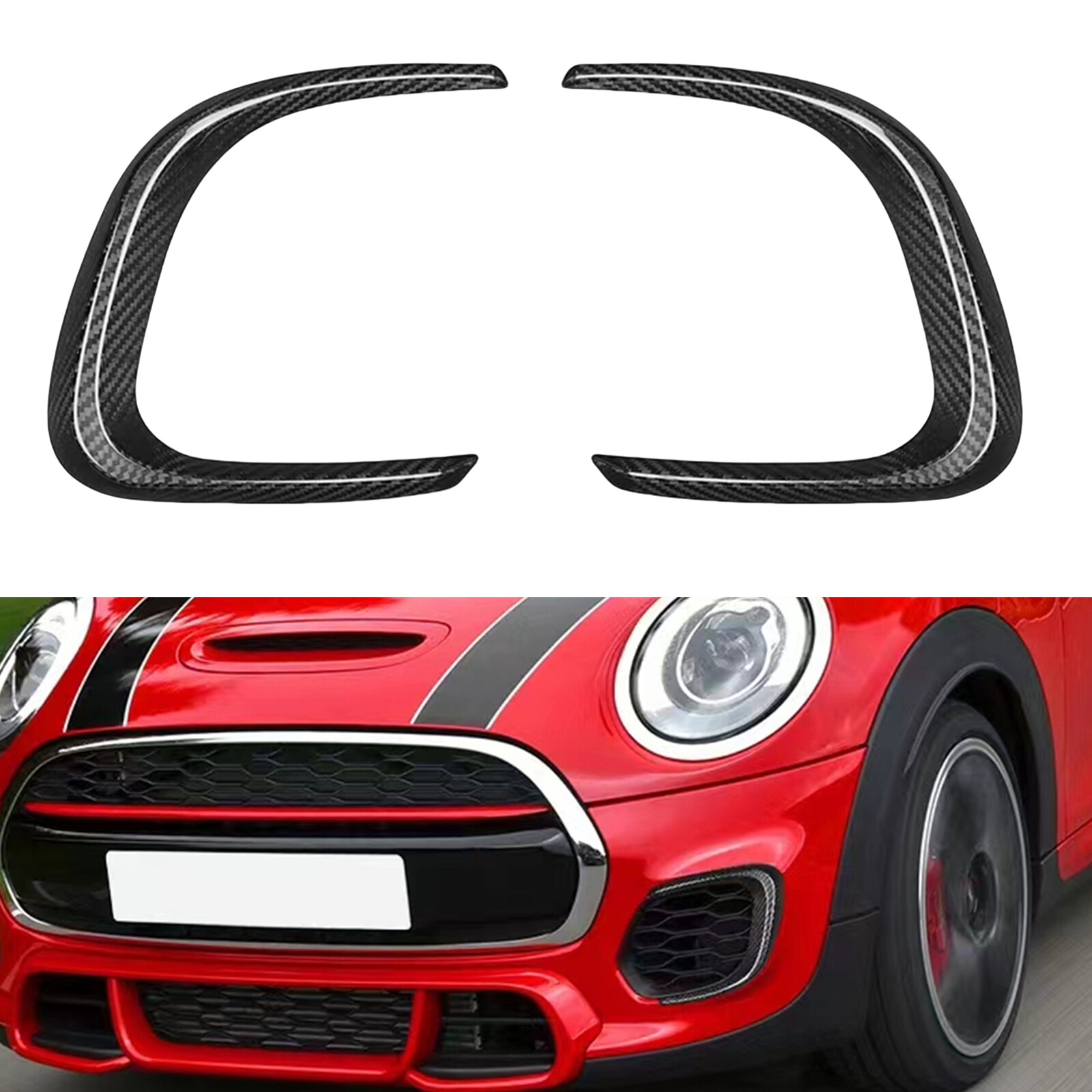 Dry Carbon Fiber Front Bumper Side Air Vent Trims For Mini Cooper F56 S