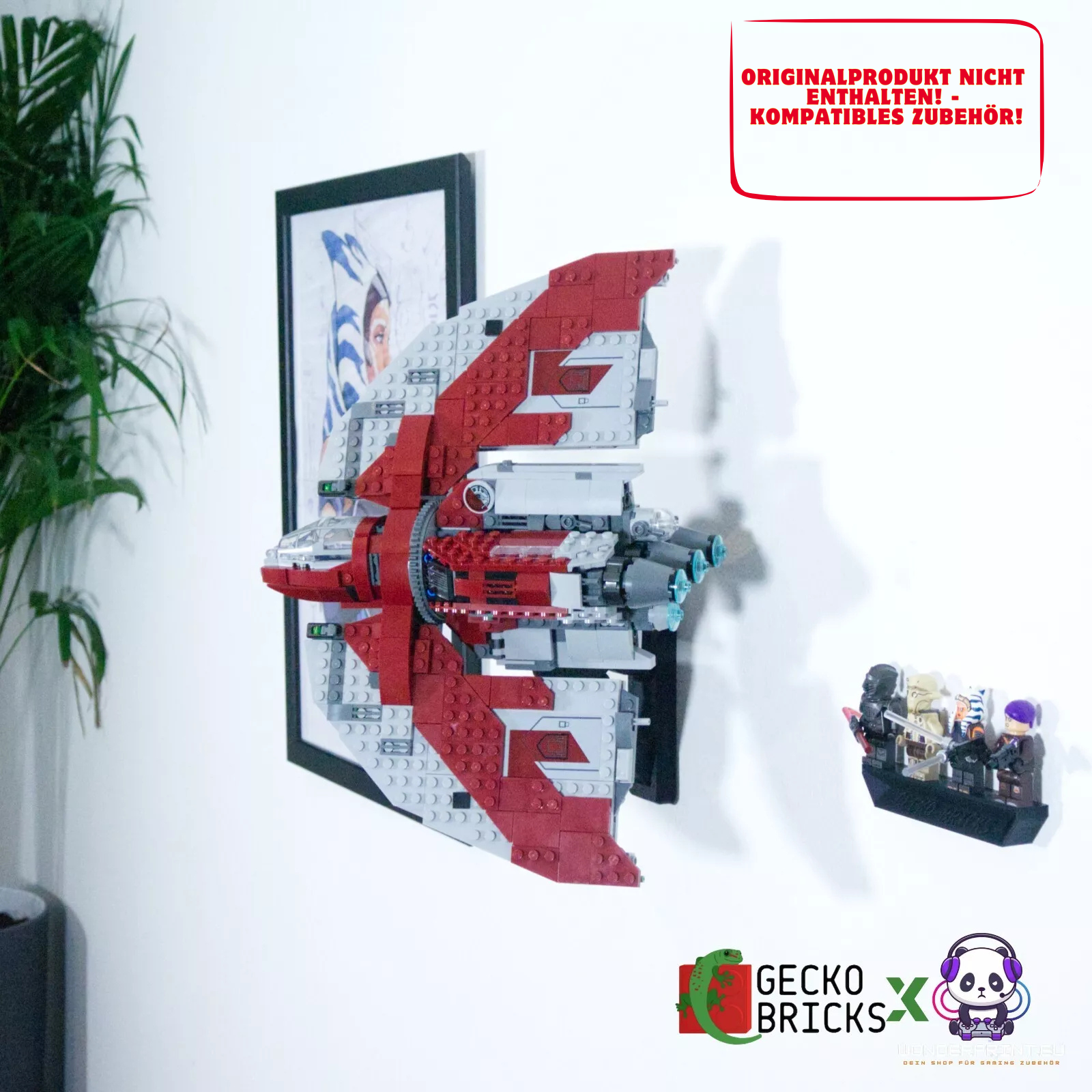 Halterung Halter Display passend für LEGO® Ahsoka Tano's T-6 Jedi Shuttle 75362