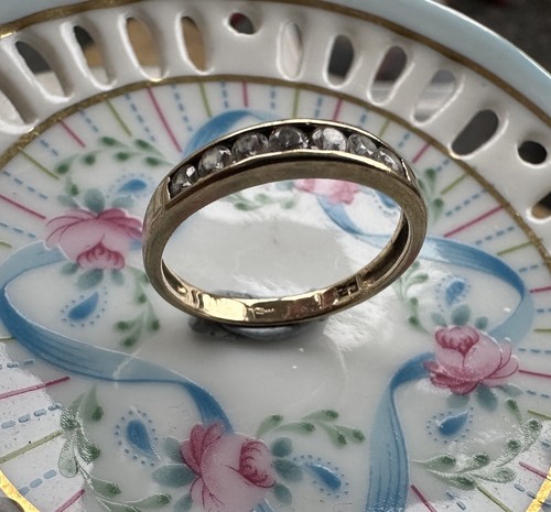 Vintage 9ct Gold Ring CZ Cubic Zirconia Size UK M - Picture 14 of 23