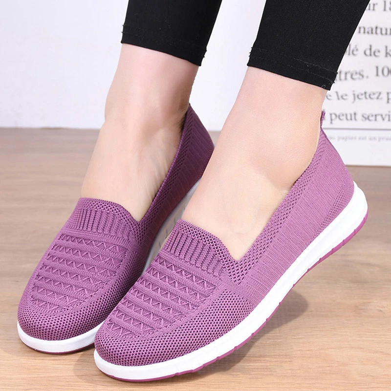 Women Casual Comfort Flat Shoes Sneakers Slip On Loafers Walking Breathable  Shoe