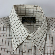 Vintage Sears Best Perma Prest Mens 16 The Comfort Shirt Windowpane Short Sleeve