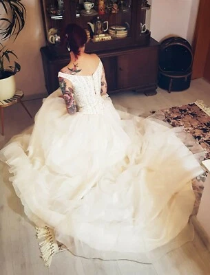 La Sposa Brautkleid Hochzeitskleid elfenbein ivory Gr. 34 Corsage Perlen Braut - Bild 1 von 4