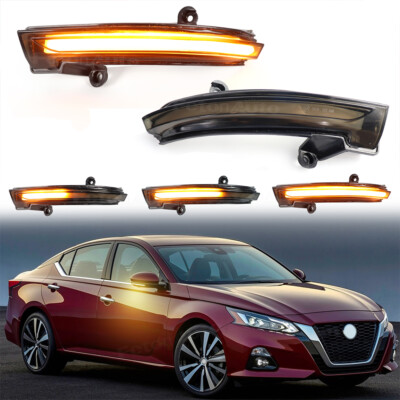 Smoked LED Sequential Side Mirror Turn Signal Light For Nissan Altima 2019-2023