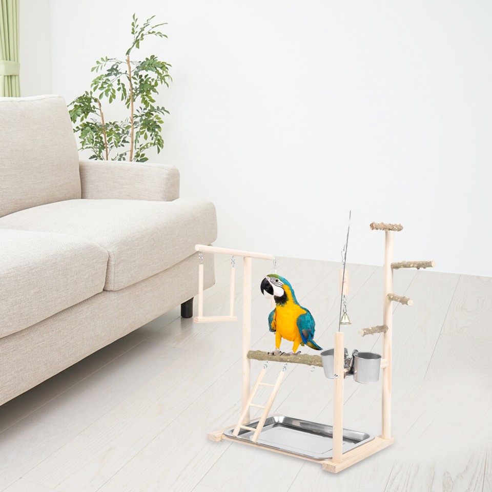 Parrot Stand Toys Play Gym Set Bird Exercise Equipment Office eBay