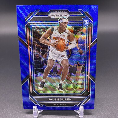 Blue Wave! 2022-23 Panini Prizm Jalen Duren RC Detroit Pistons Rookie #239
