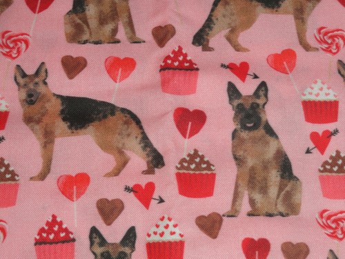 Ladies scrub hat, Valentines day German 