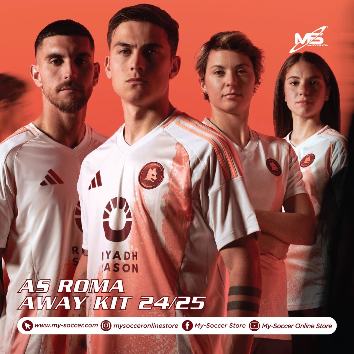 100% Original Adidas AS Roma Away 2024-25 Stadium Jersey (Asian