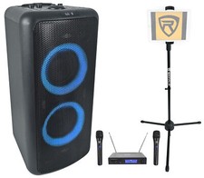 Rockville ELITE PARTY 65 Karaoke Machine System w/ 2 Wireless Mics Tablet Stand