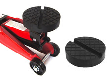 120x25mm mit Nut + Waffel Gummiauflage Gummiklotz Wagenheber Hebebühnen Puffer