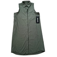 Hi-Tec Foraker Sleeveless Button Up Dress Women's Small Dusty Olive New Active