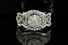 2Ct White Round Cut CZ Trio Engagement Wedding Ring Set In 925 Sterling Silver