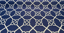 Bridle Navy Blue Geometric Jacquard Upholstery Regal Fabric By The Yard