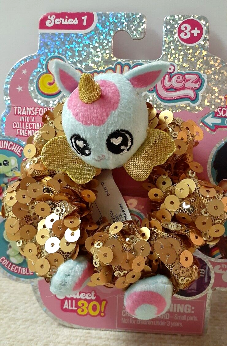 ScrunchMiez Series 1 Roxanne Unicorn #42 HTF Gold *Hair Scrunchie