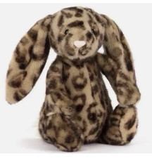 Jellycat Bashful Bunny Leopard Print Medium Plush Soft Toy Washable dust bag