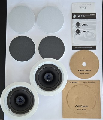 2 Niles CM610 Ceiling Wall Loud Speakers White 6'' New Open Box Stereo Audiophile