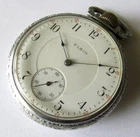 Antique Elgin Pocket Watch 16 size 17 jewels Base metal case RUNS