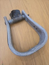 1 Vintage Western Saddle Stirrup Metal Bound Wood Cabin Rustic Ranch Decor