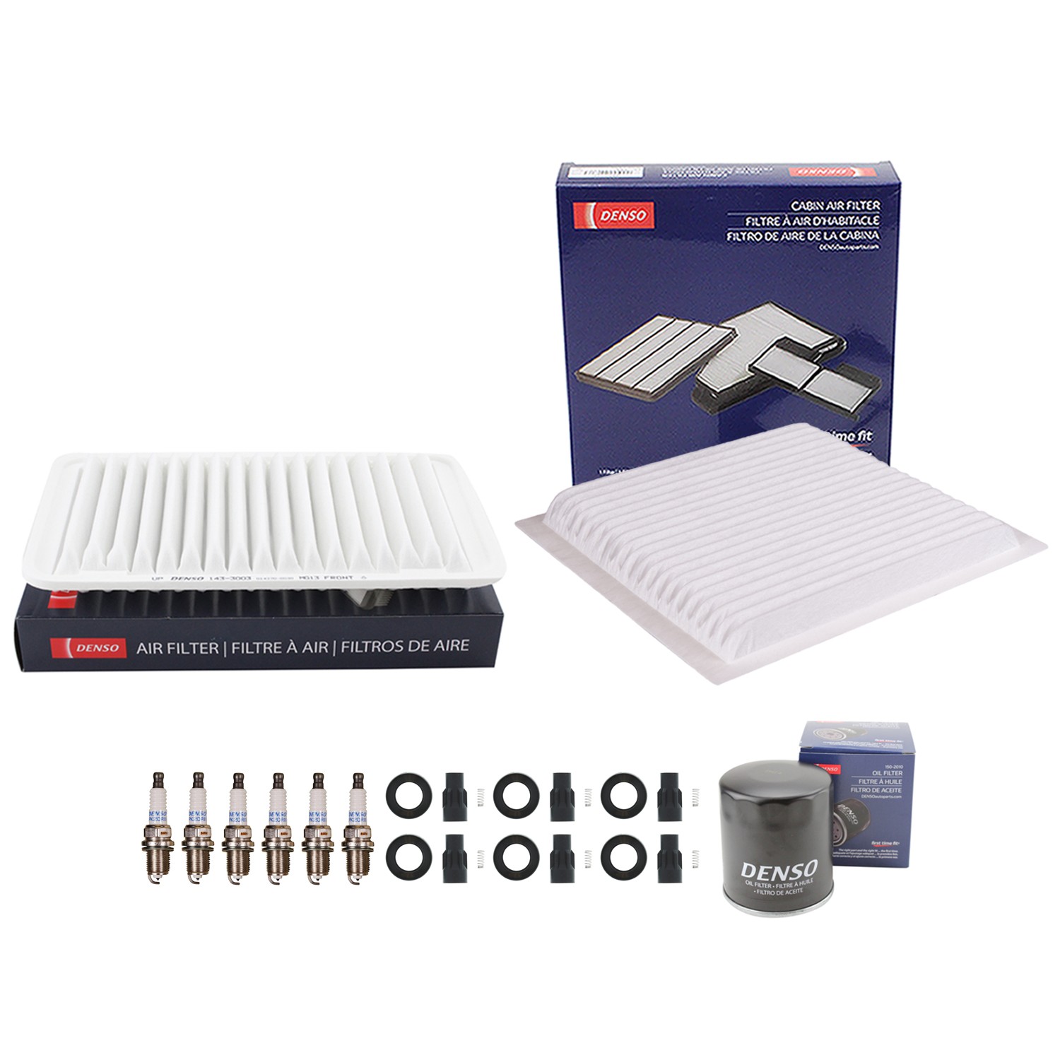 Denso Tune Up Kit 6 Spark Plugs  Boots Kit for Highlander 3.3L V6 Auto 3MZ-FE
