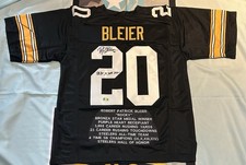 Rocky Bleier signed Stats custom Jersey  autograph JSA size XL CERTIFIED