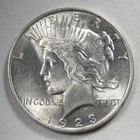 1923 Silver Peace Dollar UNC Coin AL557