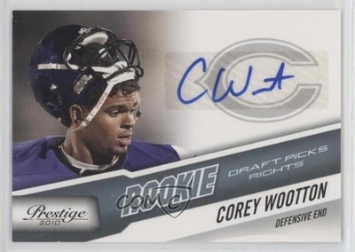 2010 Playoff Prestige Rookie Draft Picks Rights /799 Corey Wootton Auto RC 11xt