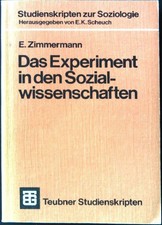 Das Experiment in den Sozialwissenschaften. T...