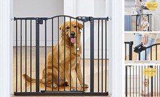Wide Baby Gate for Dogs, Auto Close Pet Gate 29  to 39.6  Width with 30  Black