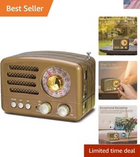 J-160 Retro Vintage AM FM Radio with Bluetooth Speaker, USB/TF Card Playback,...